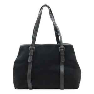 BOTTEGA VENETA Vernice Tote Bag Canvas Leather Black